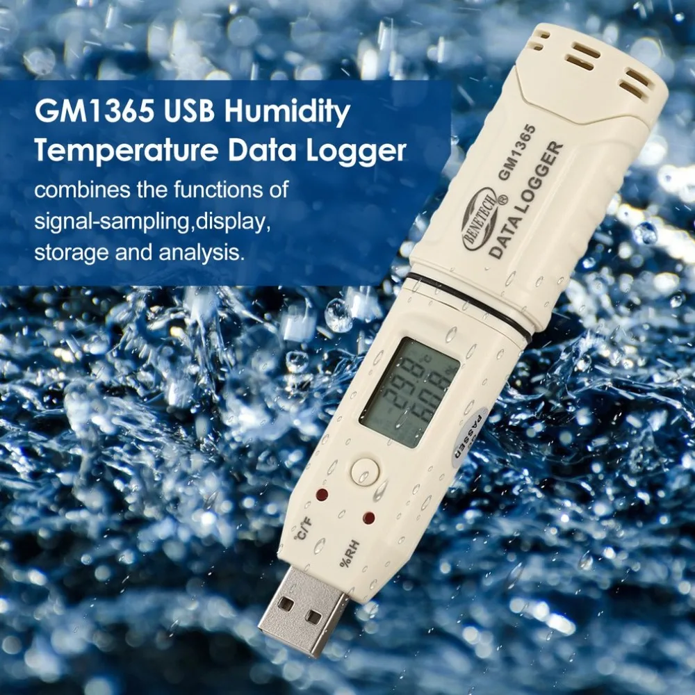 BENETECH Измеритель температуры и влажности цифровой ЖК-дисплей USB флэш-диск ручка