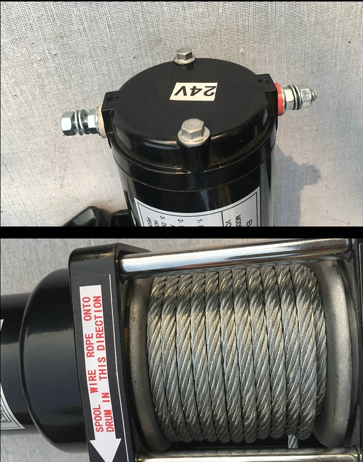 12V24V ATV ДВИГАТЕЛЬ 4500LB электрическая лебедка трос рециркуляция лебедки Тяговый кабель Тяговый комплект открытый беговой кран