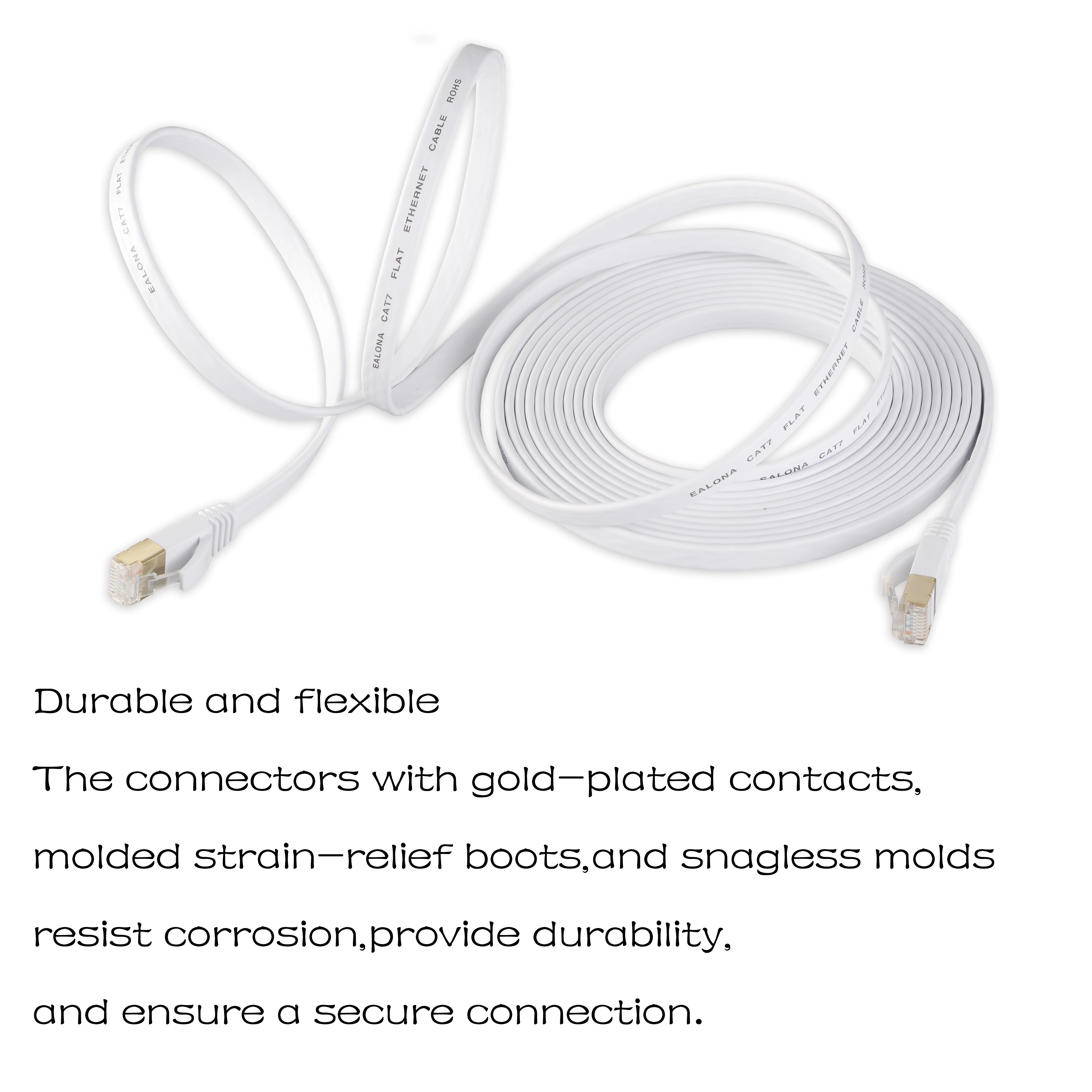 5/15/30 м белый Ethernet Кабель Cat 7 Cat7 Плоский сетевой патч кабель RJ45 экранированный (SSTP)