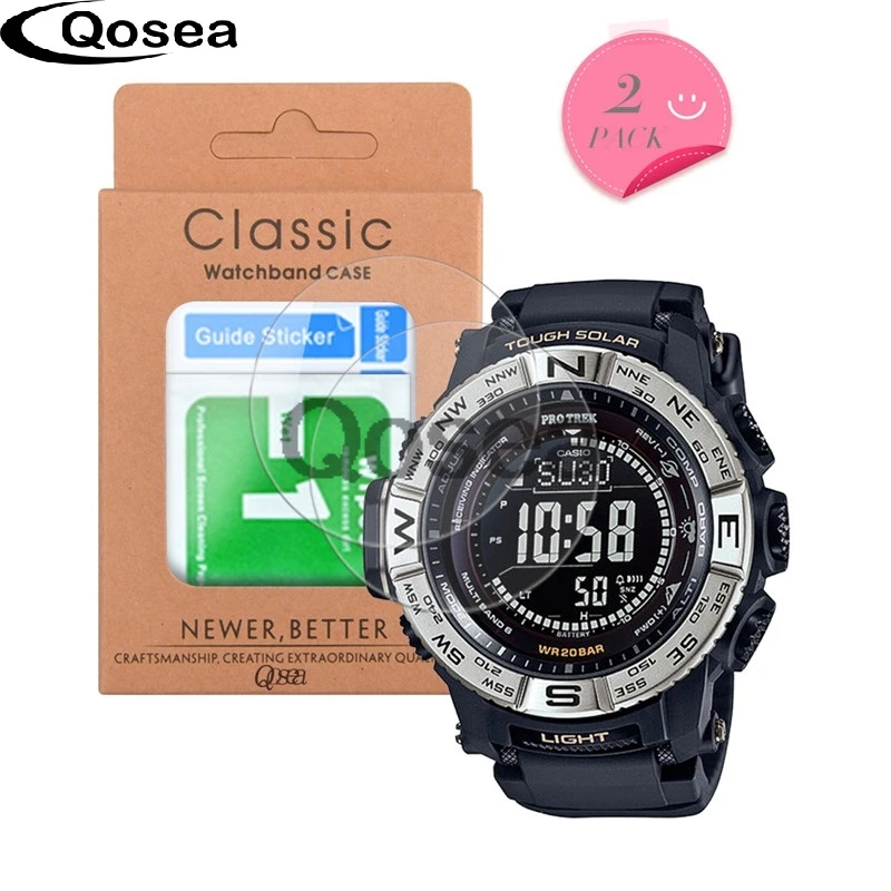 Фото Qosea 2 шт защитное закаленное стекло для Casio PRW 3510 защитный экран Прозрачный