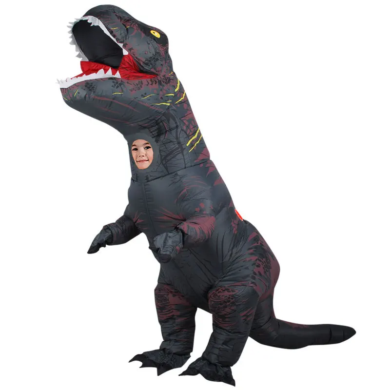 Надувной костюм Oloey для взрослых и детей, костюм динозавра T REX, карнавальный костюм с героями мультфильмов, нарядное платье, маскарадный костюм Пурим, комбинезон# TRex004