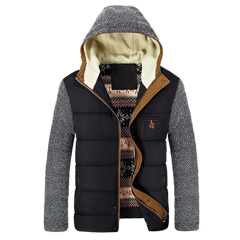 2018 новые корейские мужские модные теплые парки в стиле пэчворк с хлопковой
