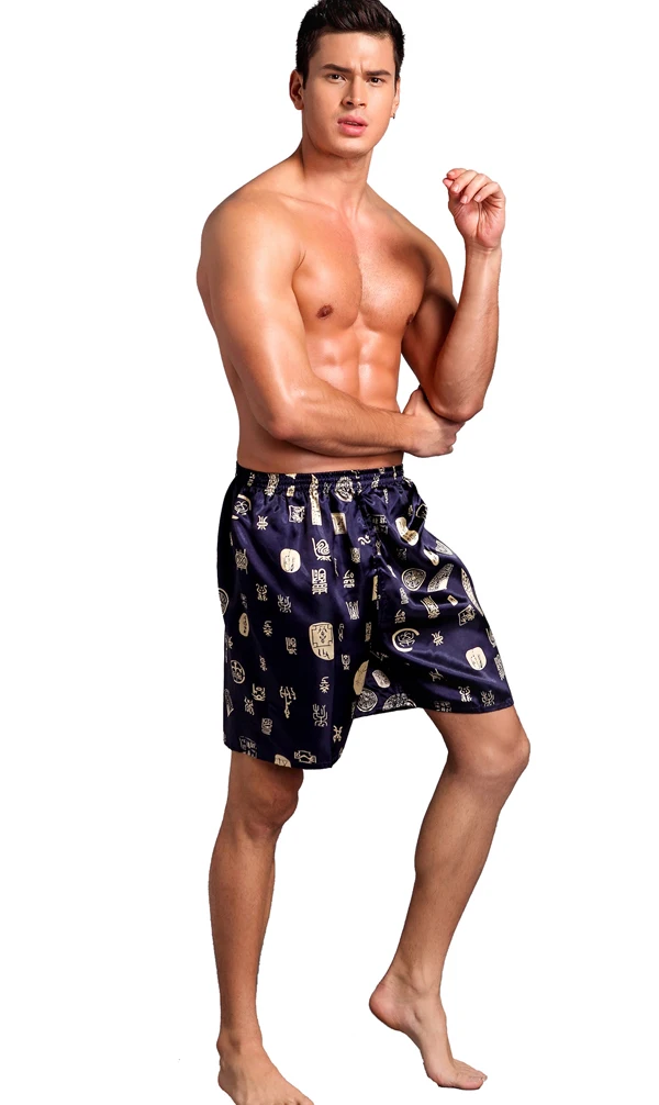 Мужское атласное вискозное шелковое нижнее белье трусы боксеры домашняя одежда