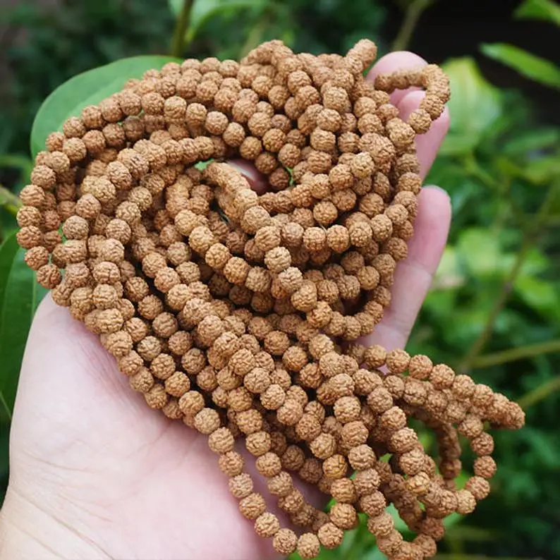 10 нитей 7 мм бриллианты Свободные Круглые бусины Rudraksha для медитации и молитвы