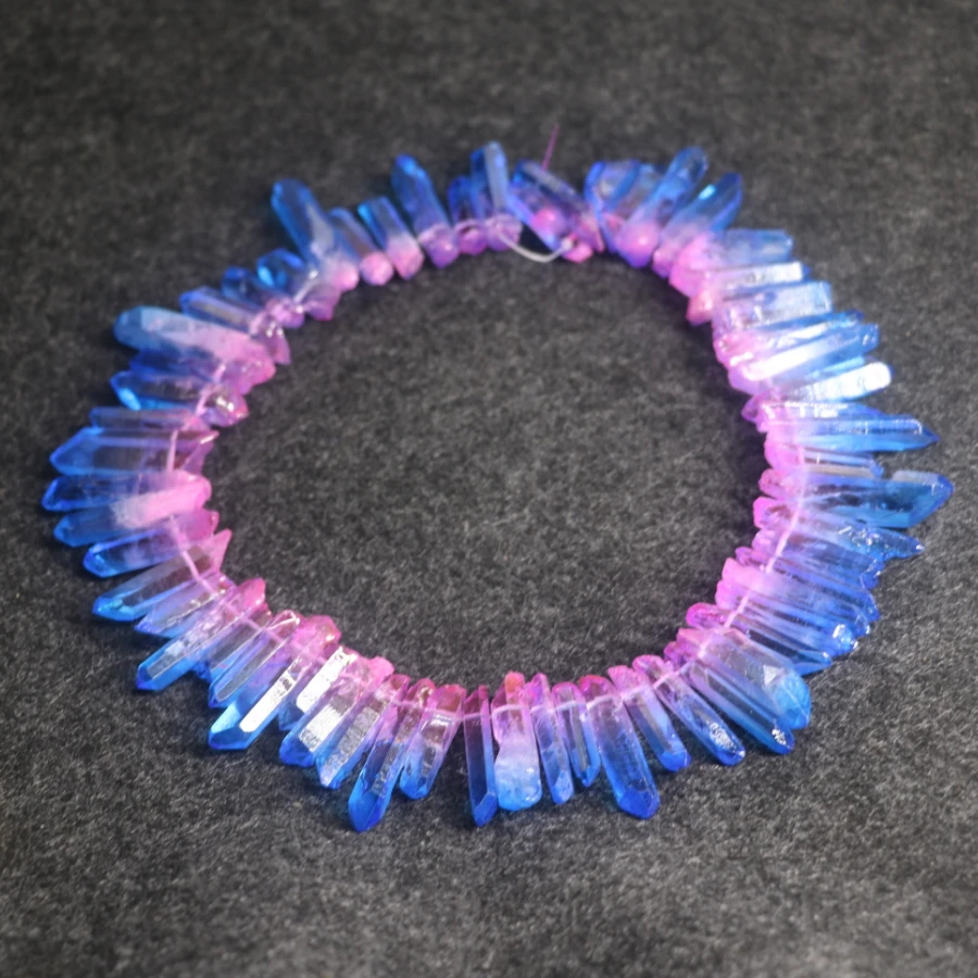 Подвеска с шестигранной точкой голубая|chakra jewelry|healing chakragem stone |
