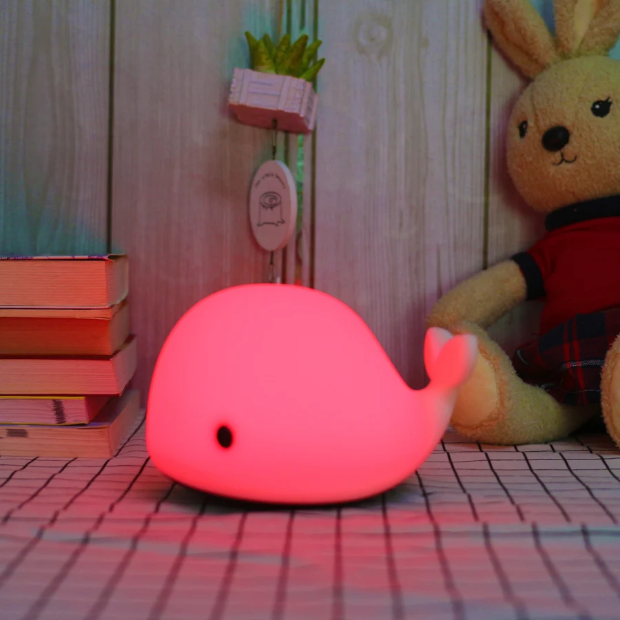 Светодиодная настольная лампа Dolphin силиконовая с usb зарядкой подарок для детей