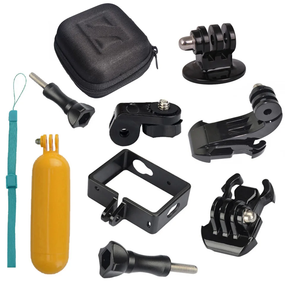 

10 in 1 Waterproof Bag Case Float Bobber Monopod Frame Mount Sets for Xiaomi yi Action Camera Accessories