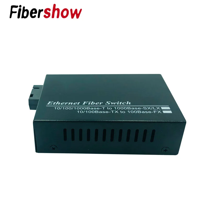 Волоконный коммутатор Ethernet 10/100/1000 м 2 * RJ45 и 1 SC оптический медиаконвертер