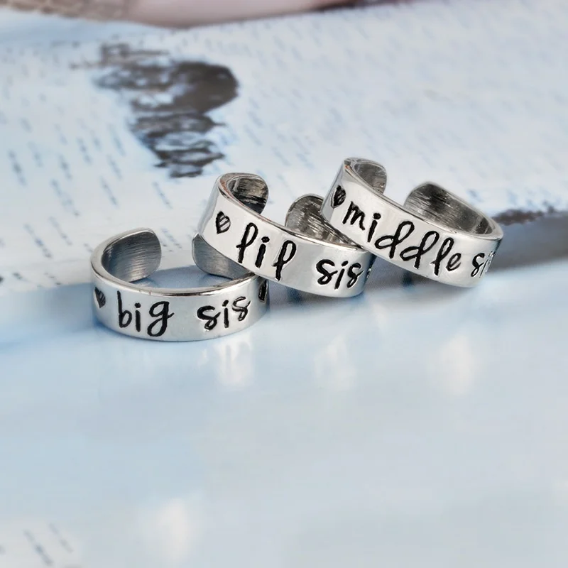 3 шт./компл. простые кольца для женщин семейные ювелирные изделия кольцо дружбы