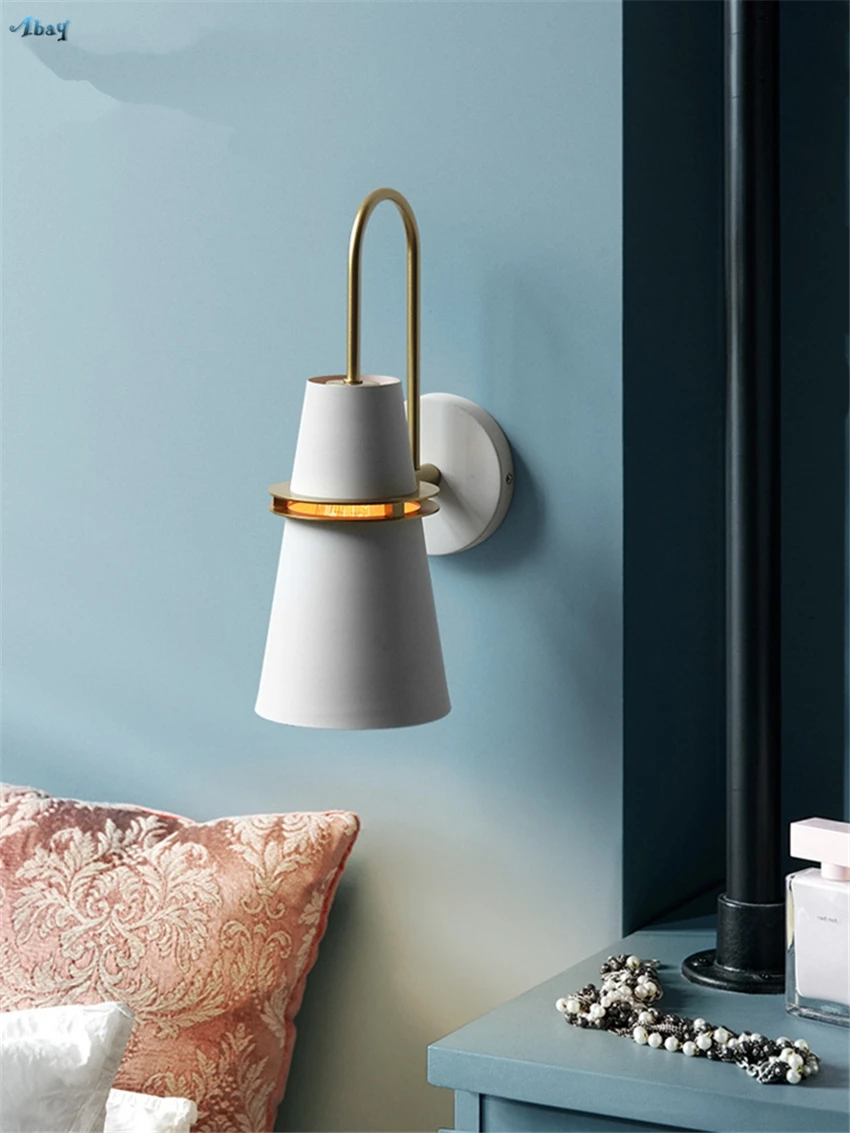 Buy Nordic Horn Wall Lamps Bedroom Bedside Mirror Headlight Modern Sconce Lights Luxury Balcony Living Room Home Decor Fixtures on