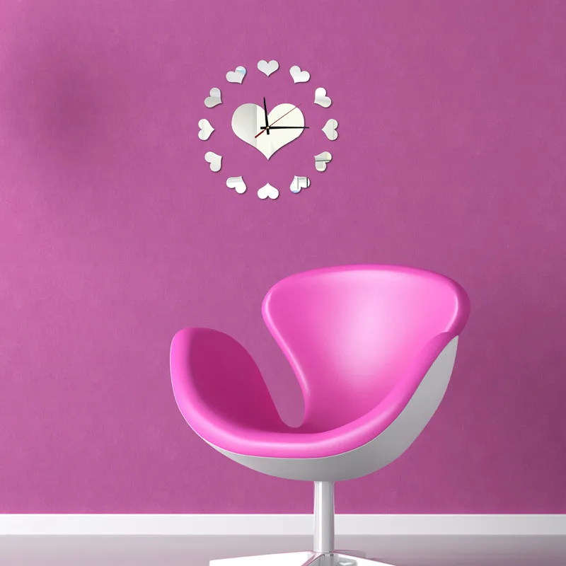 Креативный цветок в форме сердца DIY ТВ настенные часы современный дизайн обои