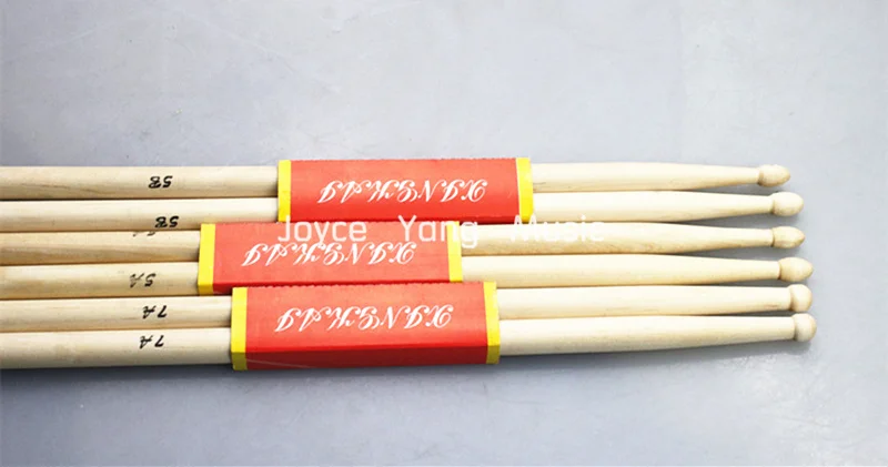 

Niko 3 Pairs of Maple Wood Oval Tip Drum Sticks 5A 5B 7A Drumsticks Free Shipping Wholesales