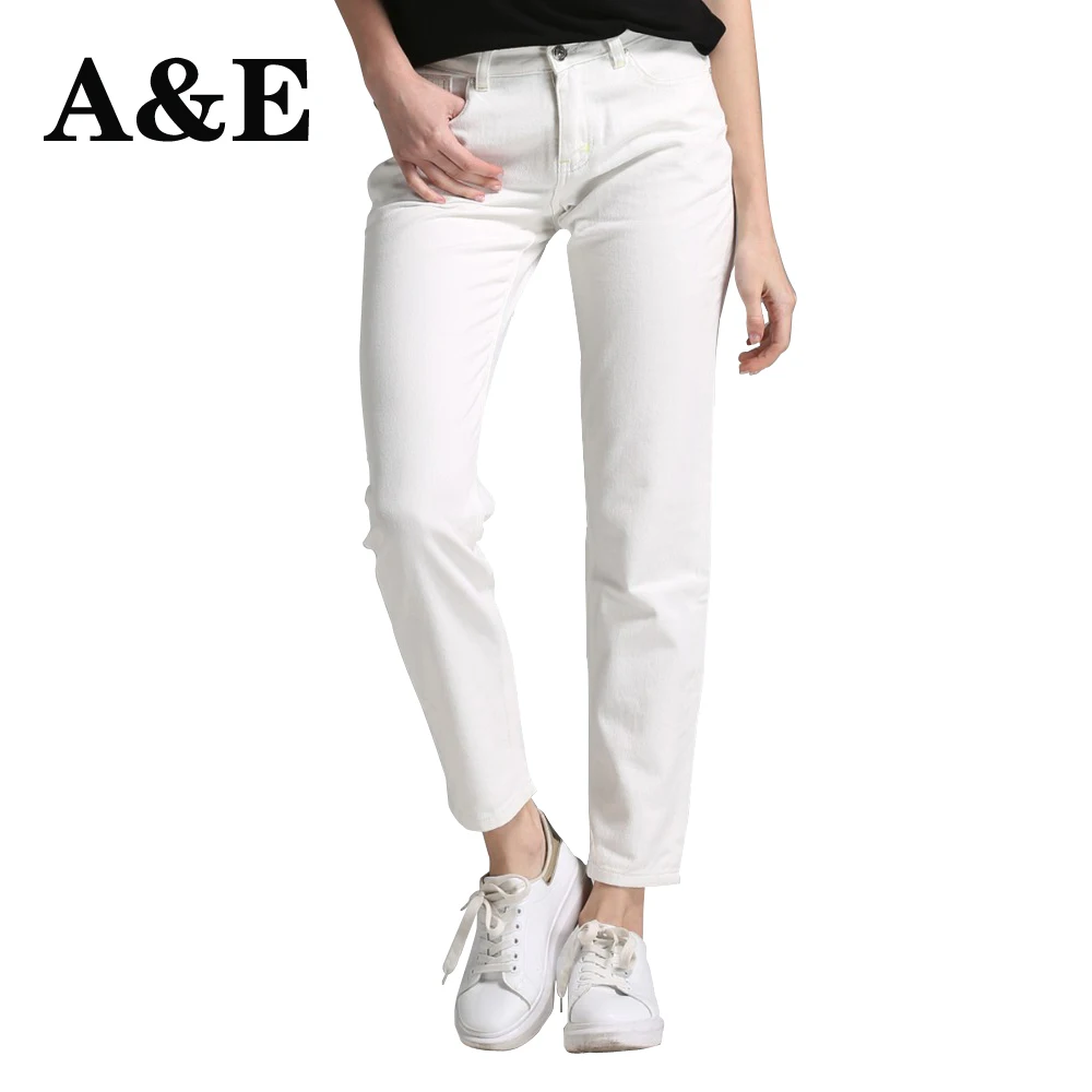 Белые джинсы для женщин в стиле бойфренд Alice & Elmer женские со средней талией