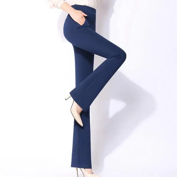 Женские офисные брюки стрейч с высокой талией модель 2018 года женские деловые