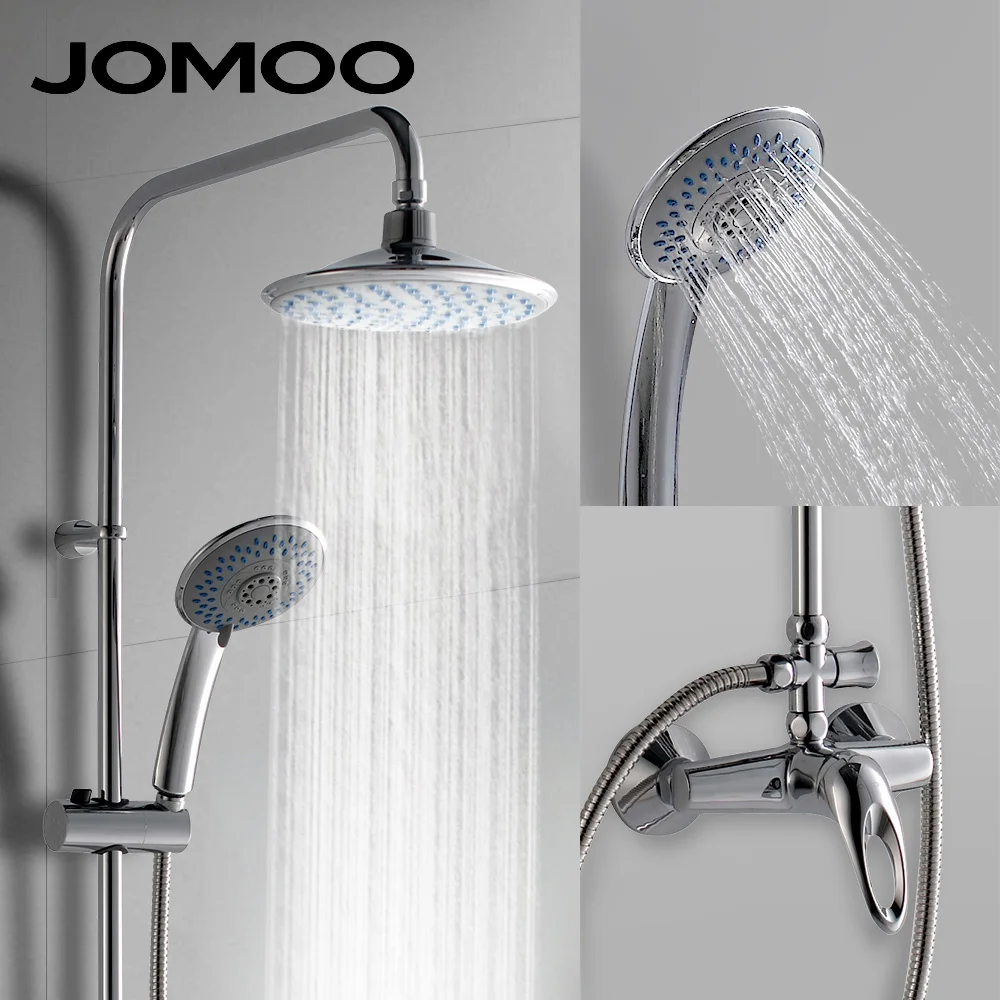 JOMOO 1 комплект ванная комната осадки смеситель для душа набор смеситель с ручной опрыскиватель настенные хром смеситель для душа верхний душ