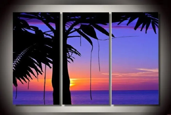 Modern Oil Painting On Canvas for home decoration sea sunset landscape  painting