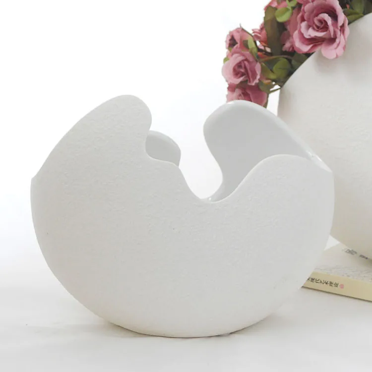 Современная элегантная фарфоровая ваза в форме скорлупы для яиц керамическая