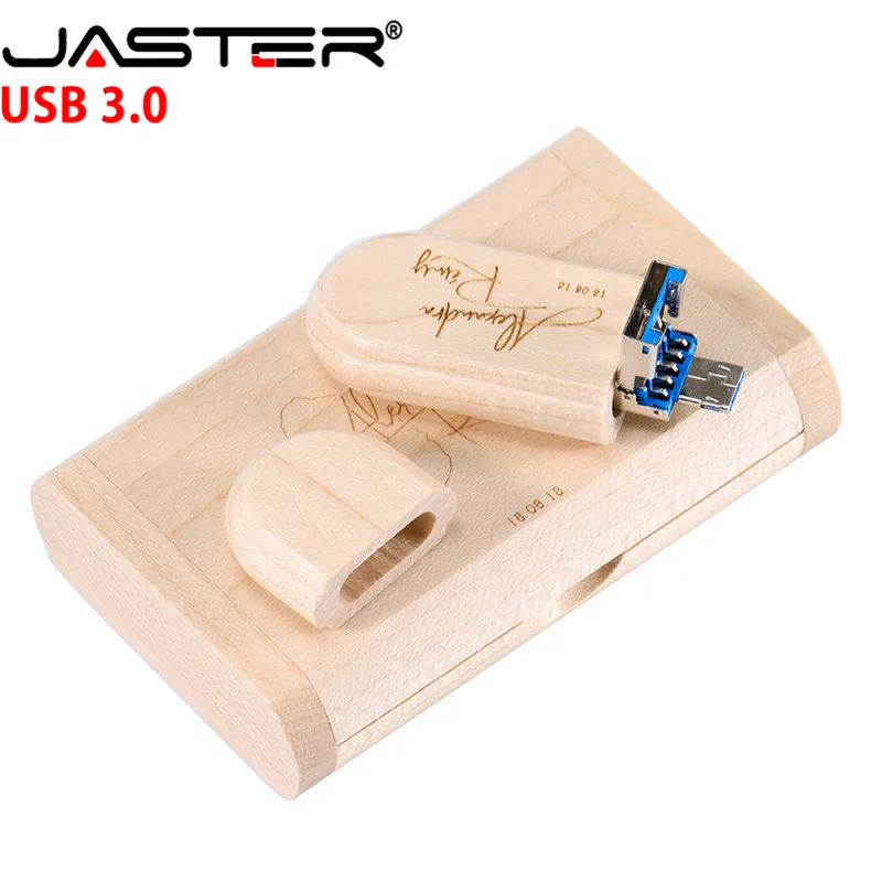 JASTER (более 10 шт бесплатный логотип) кленовый деревянный + коробка флеш накопитель