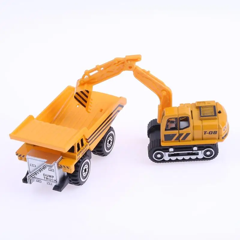 6pcs/Set Engineering Truck Model Toy Mini Alloy Car/Truck/Helicopter Children Gift | Игрушки и хобби