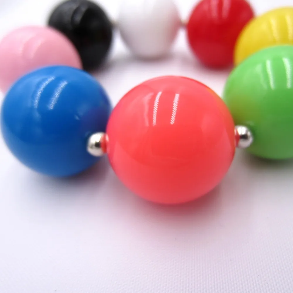 Очаровательные девушки 20 мм акриловые крупные бусины эластичные браслеты