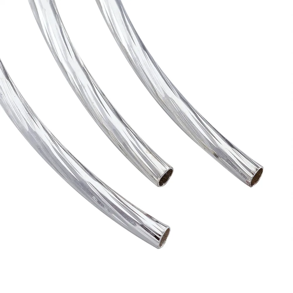 200 pcs Curved Brass Tube Beads Jewelry Findings Components For Making DIY about 2mm wide 35mm long hole: 1mm | Украшения и
