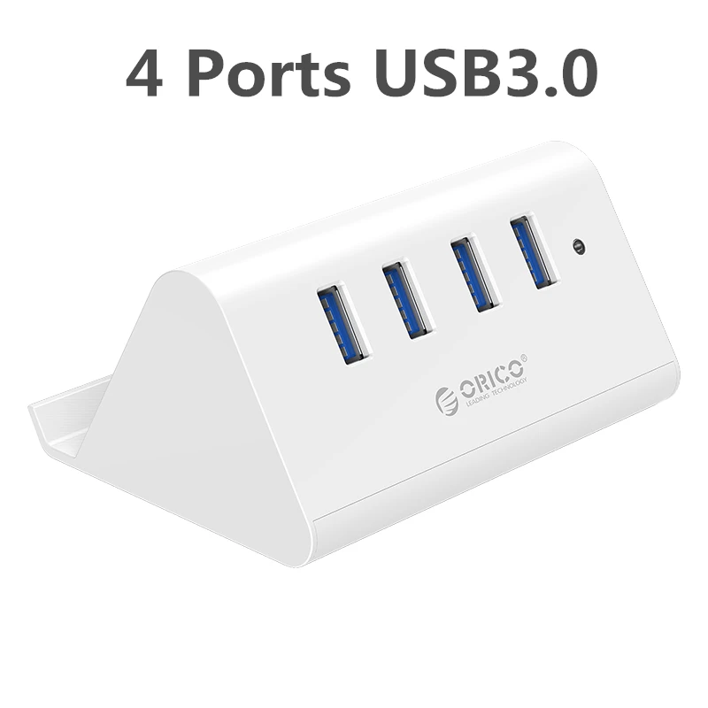 ORICO 4 порта s 5 Гбит/с высокоскоростной USB концентратор USB3.0 сплиттер адаптер с Micro USB порт питания Для iMac Компьютерные аксессуары для ноутбуков - Цвет: USB 3 White