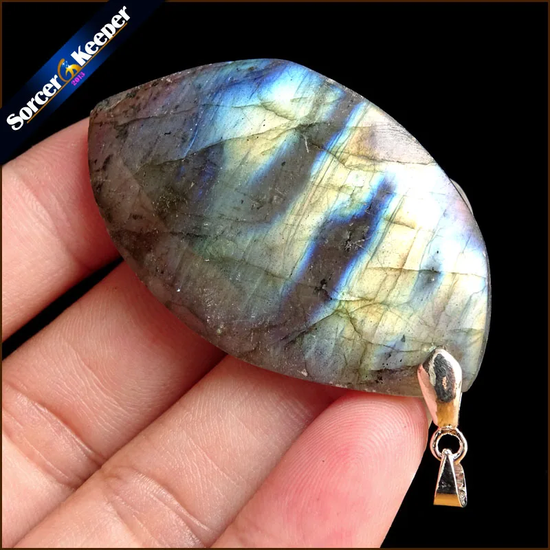 Высококачественный кулон из натурального хрусталя Лабрадорита лунный камень