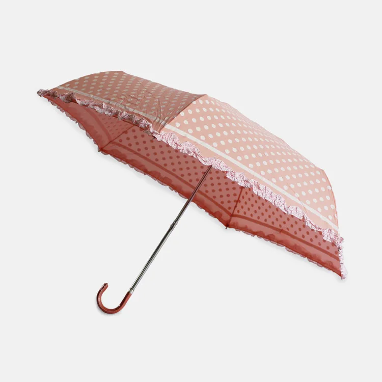 Три складных зонта для дождя креативный кружевной зонт с изогнутой ручкой