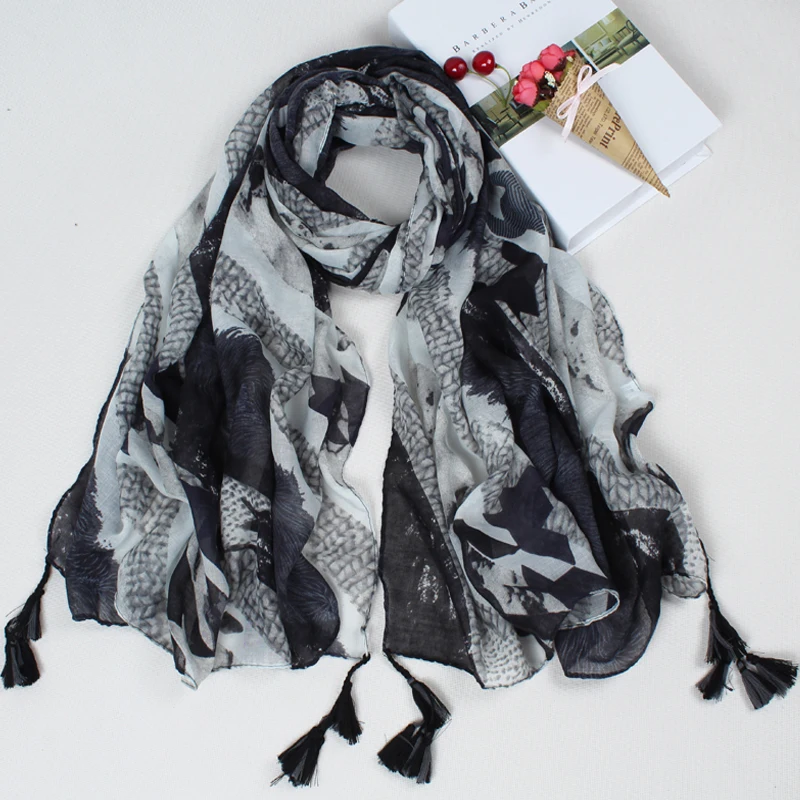 Весна-Осень 2020 новый модный стиль вуаль хлопок женская тонкая длинная шаль шарф