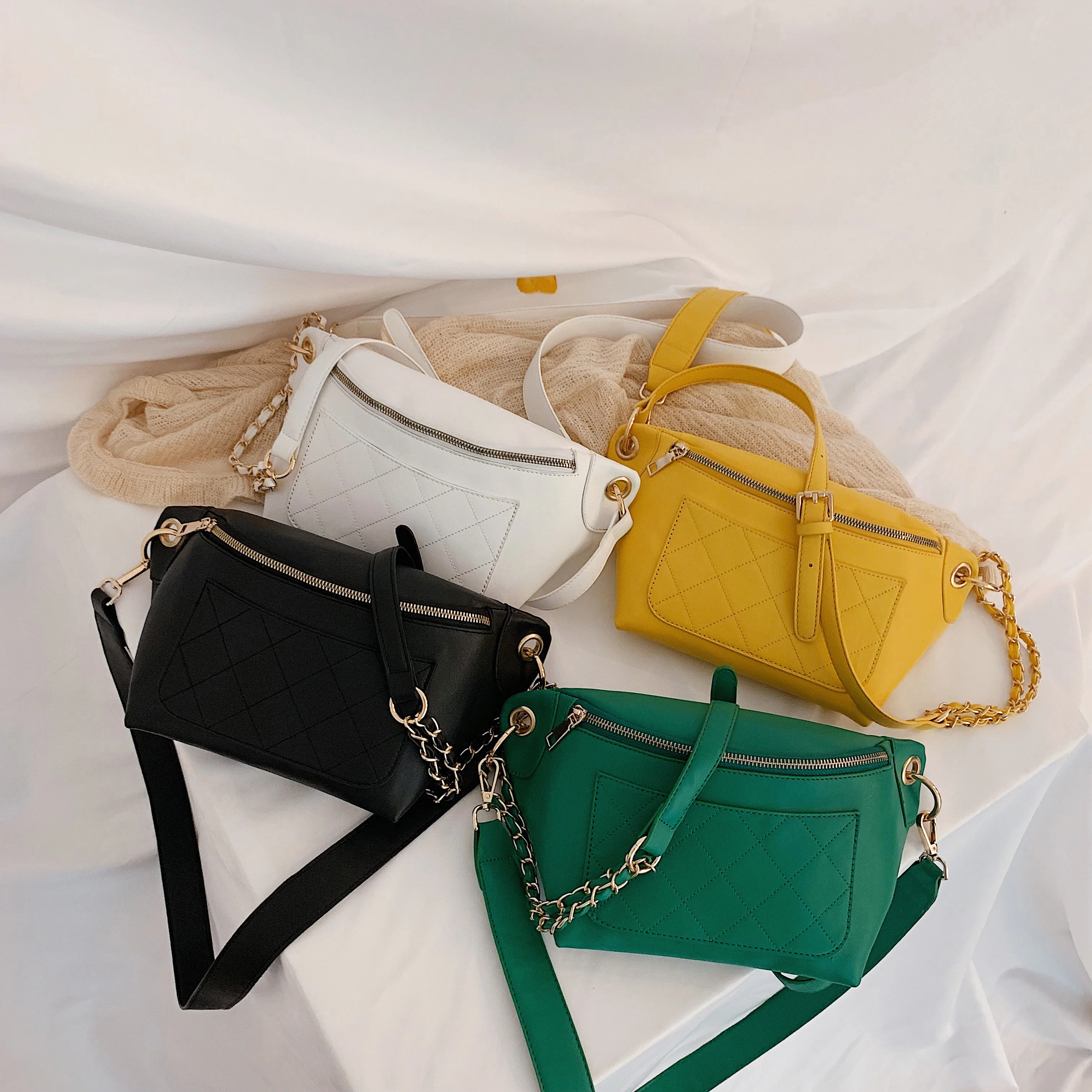 2019 женская сумка-мессенджер из искусственной кожи клетчатая браслет модная