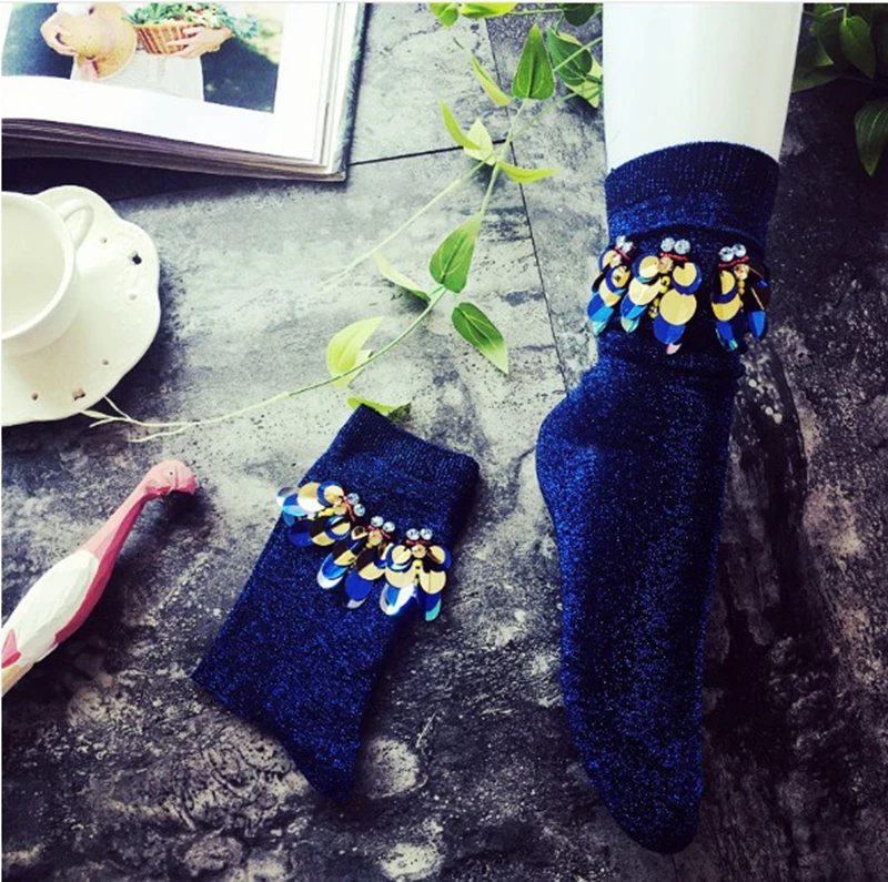 Новое поступление 2018 модные блестящие носки gtglad в Корейском стиле женские