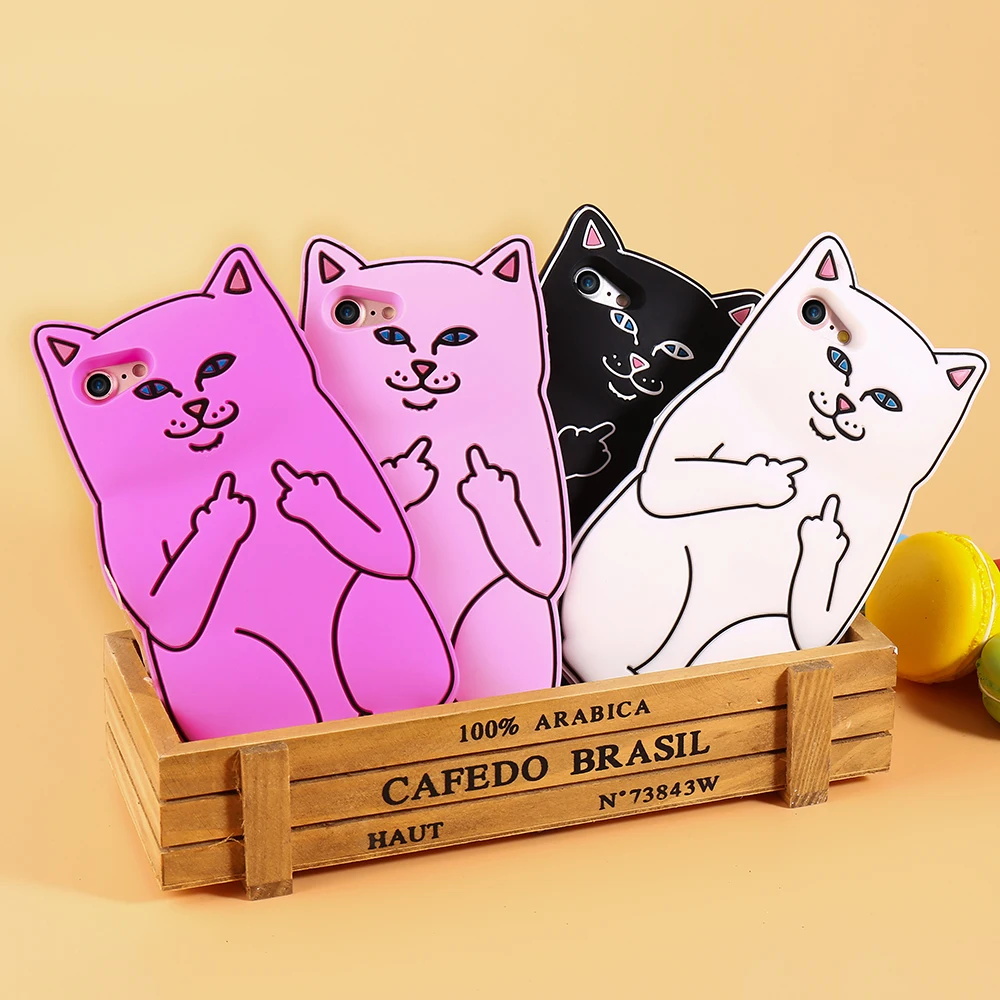 KISSCASE 3D Cute Cartoon Pocket Cat Silicone Case For iPhone 7 7Plus 6 6s Plus Luxury Soft Silicon Rubber Cover 5S 8 |