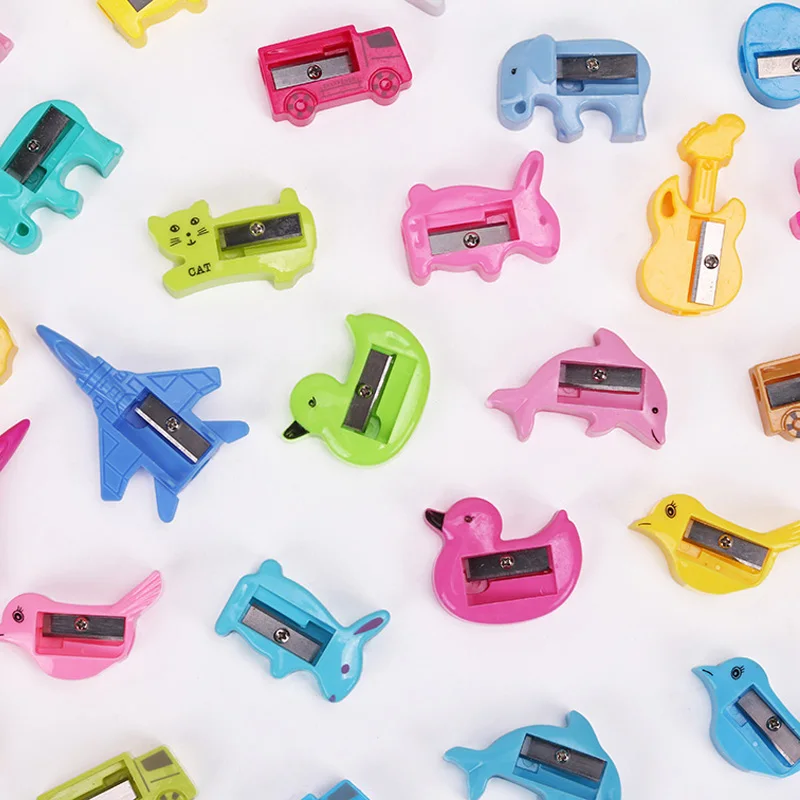 

12PCS Creative Cute Animal Pencil Sharpener Cartoon Stationery Cat and Duck Plastic Children's Pencil Sharpeners for Kids Supply