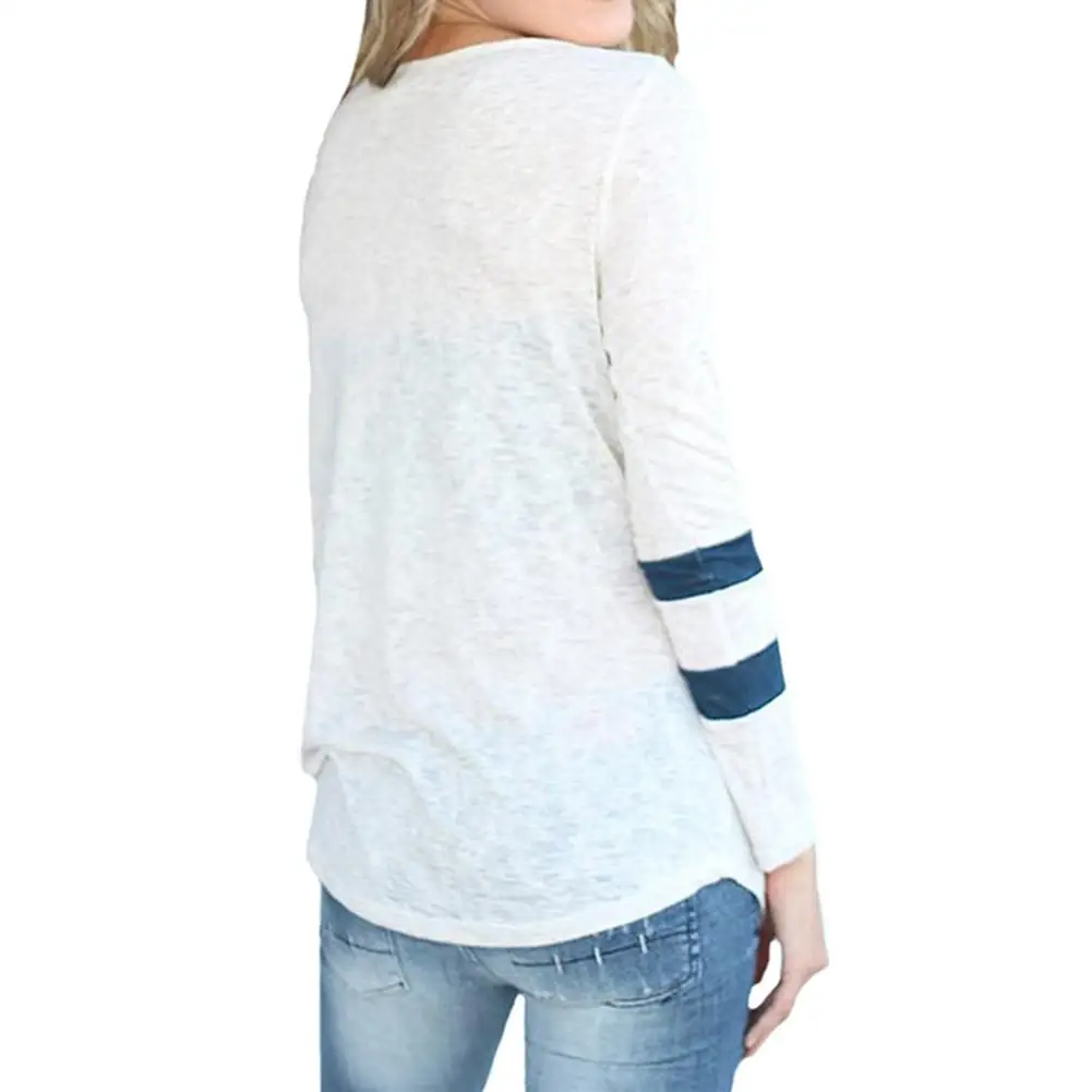 2018 Новое поступление повседневные женские топы в синюю белую полоску стиле