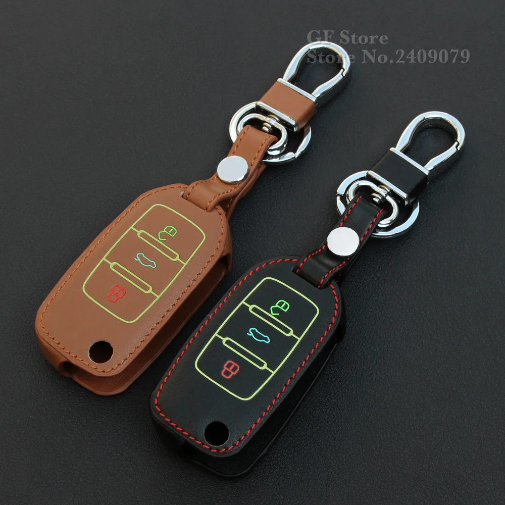 Модный чехол из натуральной кожи для автомобильного ключа Volkswagen VW GOLF 4 5 6 Passat B5 B6