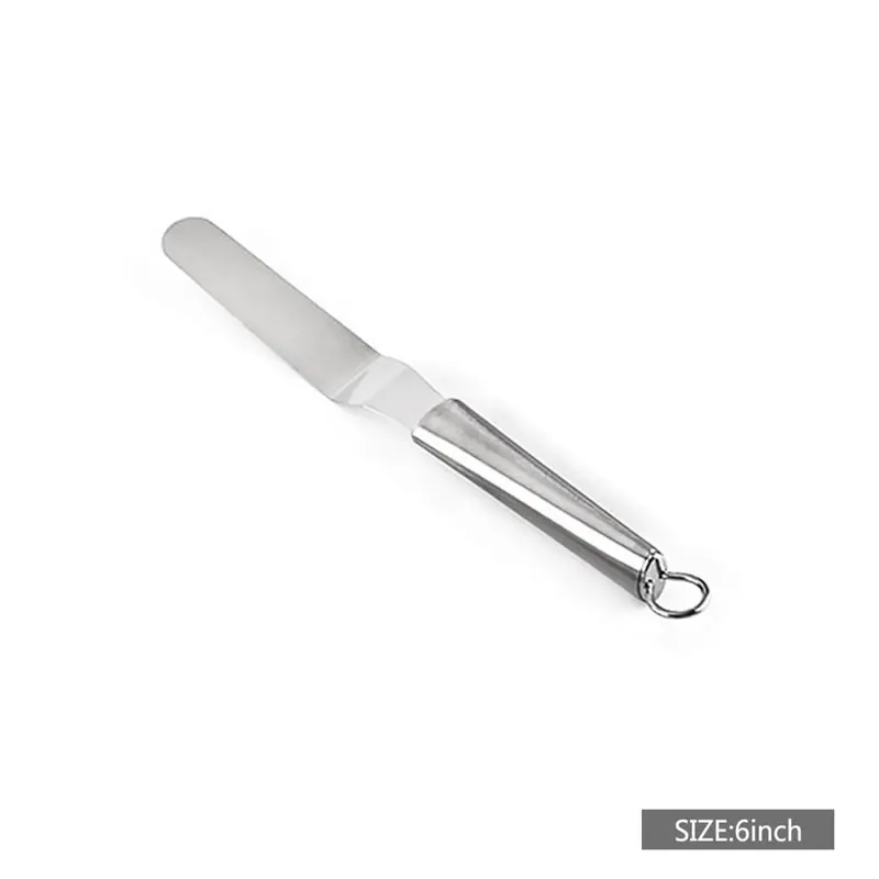 Curved-6 Inch QueenTime лопатка из нержавеющей стали для глазури лопатки для крема скребок для масла инструменты для украшения торта прочная кухонная утварь - Цвет: Curved-6 Inch