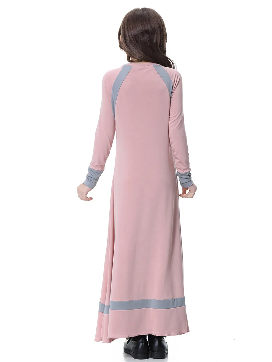 Мусульманское платье с длинными рукавами для девочек; abaya; Исламский Дубай; арабский халат; Традиционное От 7 до 14 лет платье; VKDR1285