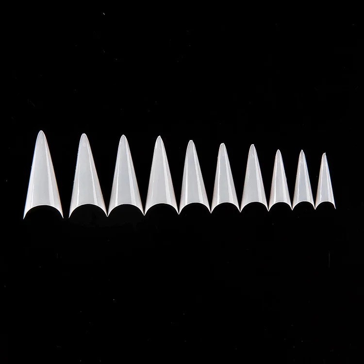 

500 tips Stiletto False Nail Curved Nail Tips Fold the non-trace Professional Artificial Fingernails