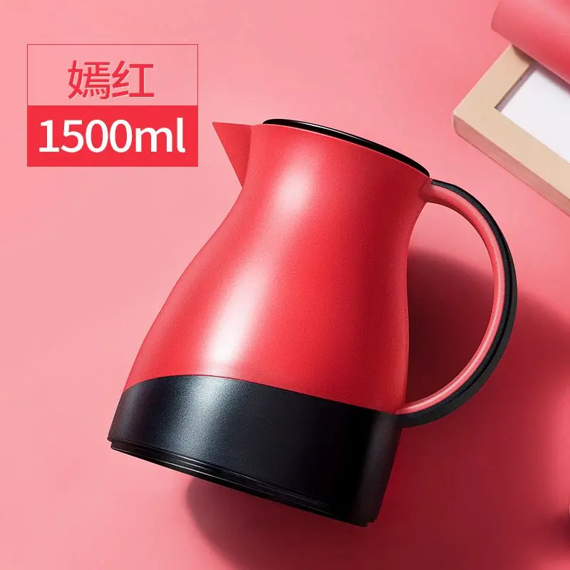 1.5L red jug 1.5L Большой Термос Горшок стекло внутренний бак контейнер для воды кофе чай кувшин Бытовая изоляция вакуумных колб чайник BPA бесплатно - Цвет: 1.5L red jug