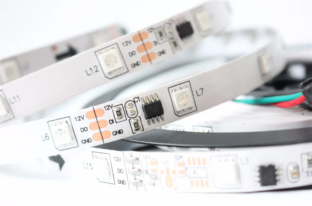 Светодиодная лента с чипом 1903 IC 5050 12 В постоянного тока цифровая RGB цвета мечты 133