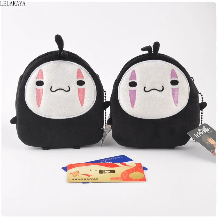 12 см аниме Тоторо Унесенные спиралью Kawaii Мягкие без лица мужские сумки кулон плюшевый брелок мультфильм Карманный портмоне для монет подарок