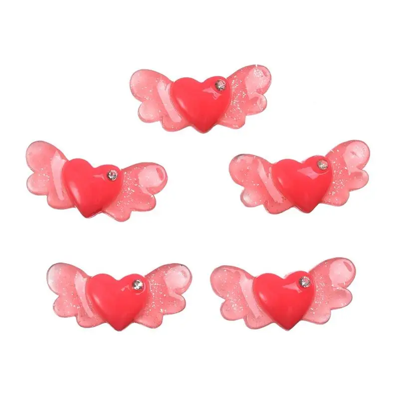 20 шт./компл. сердце любовь крылья смолы украшения скрапбукинга телефон Декор DIY