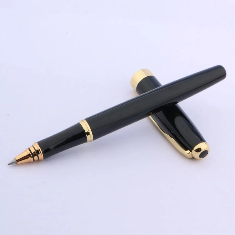 Черная Ручка-роллер baoer 388 с золотыми стрелками для офисного письма | Канцтовары