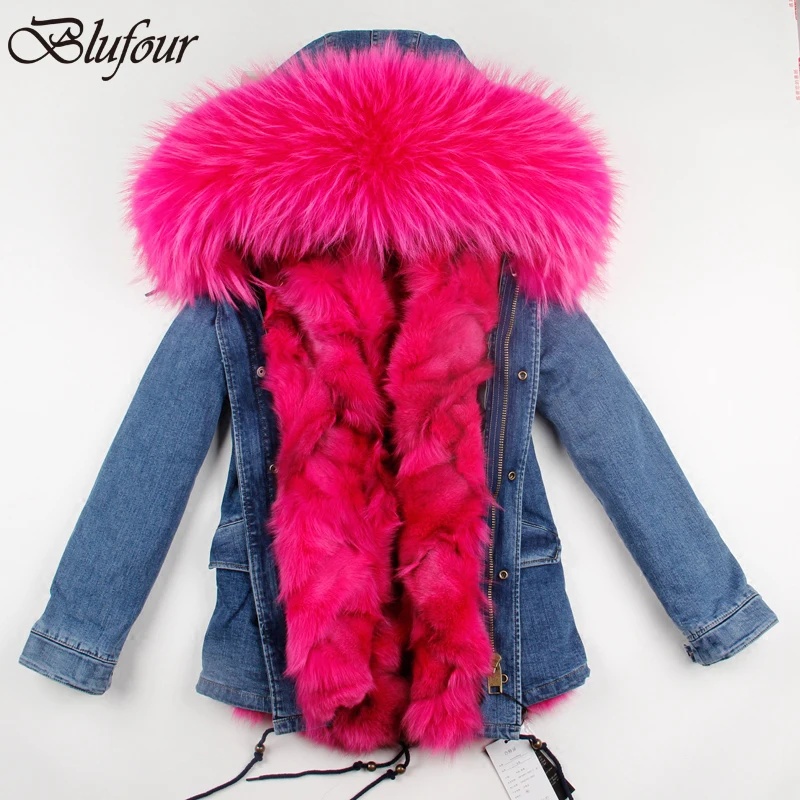 Blufour/Новинка 2017 года куртка для холодной зимы пальто женщин с натуральным мехом