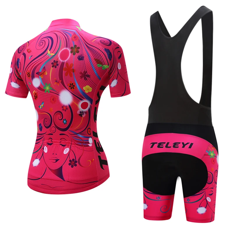 Летняя одежда с коротким рукавом Велоспорт Для женщин Красного цвета дышащая