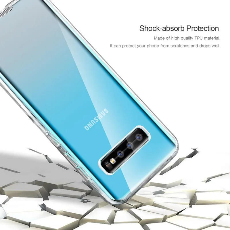 Прозрачный Мягкий противоударный чехол для Samsung S10e S10 S8 S9 Plus S6 S7 Edge Note 9 8 360 градусов