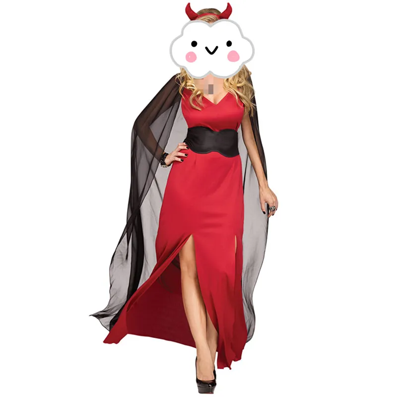 Оптовая продажа фэнтези сексуальные женские костюмы дьявола красный костюм на