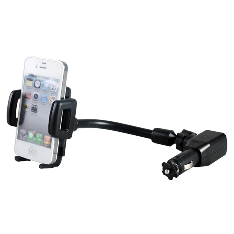 Универсальный автомобильный держатель для телефона с двойным USB прикуривателем