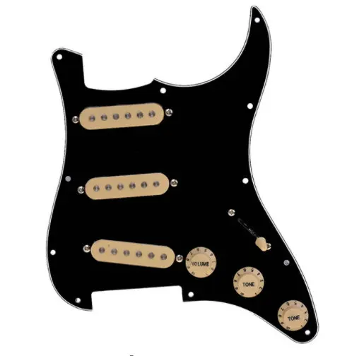Электрогитарная пластина с защитой от царапин для FD Strat Parts 3 Ply SSS Black | Спорт и