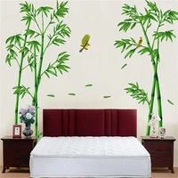 2pcsset large green bamboo forest wall sticker for bedroom tv sofa background 165295cm home decor vinyl diy mural art decals